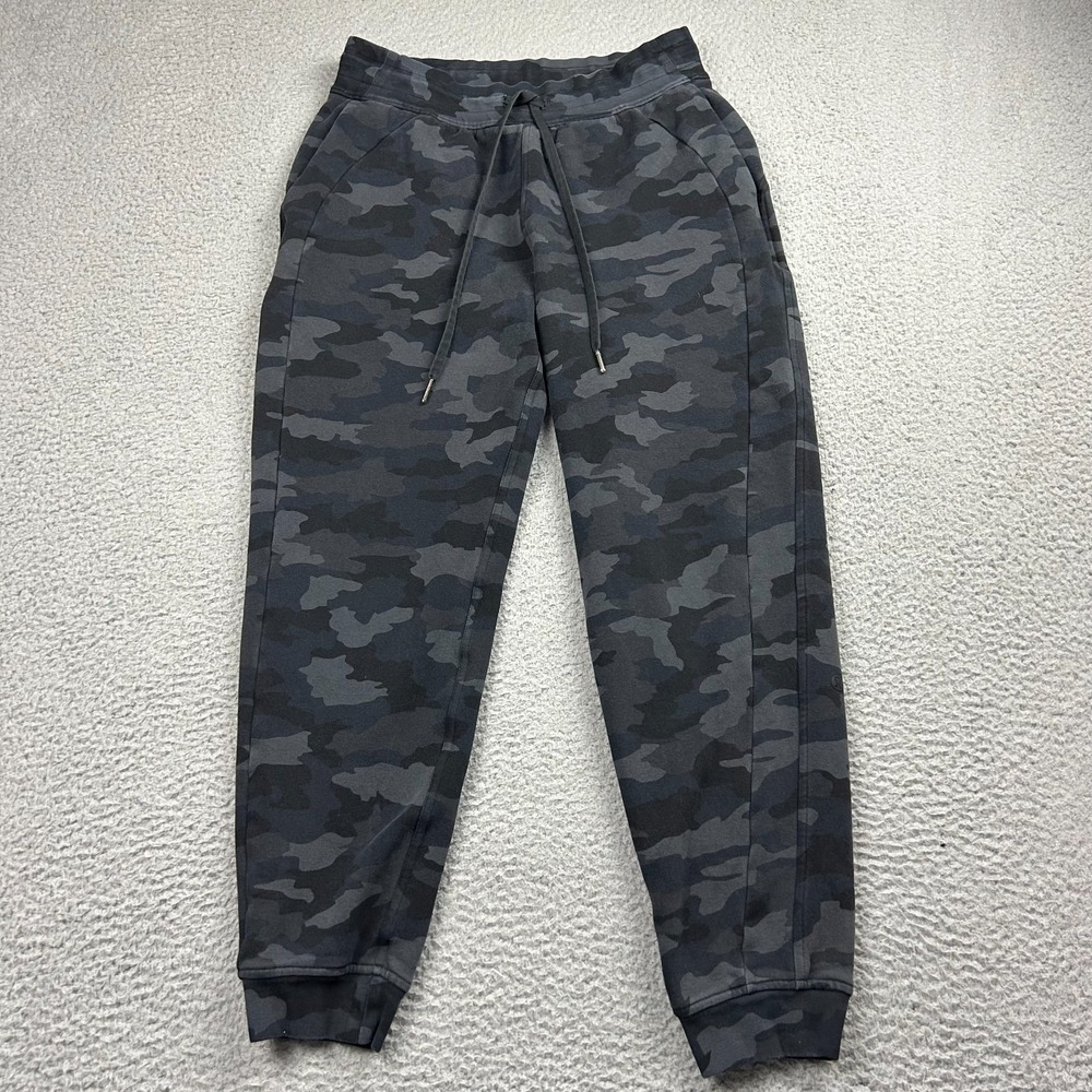 Lululemon Scuba High Rise Jogger Pants Womens 8 Gray Camouflage Fleece 28"